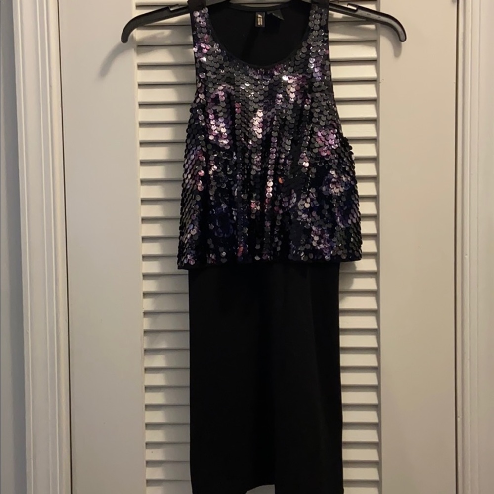 H&M little black dress with sequins